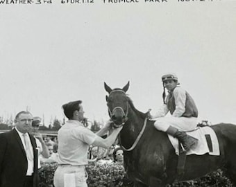 1962 Horse Racing Photo, Title Gain Winner, Tropical Park Memorabilia