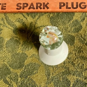 Large Marble Crackle Glass Shooter With Silver Flecks