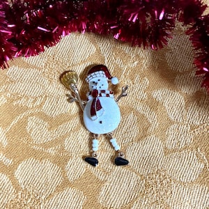 Vintage Snowman Brooch