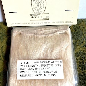 Blonde Mohair For Doll Hair In Original Packaging