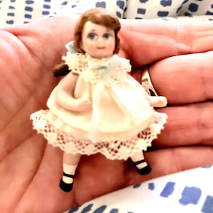 Vintage Bisque Pocket Doll With Original Costume