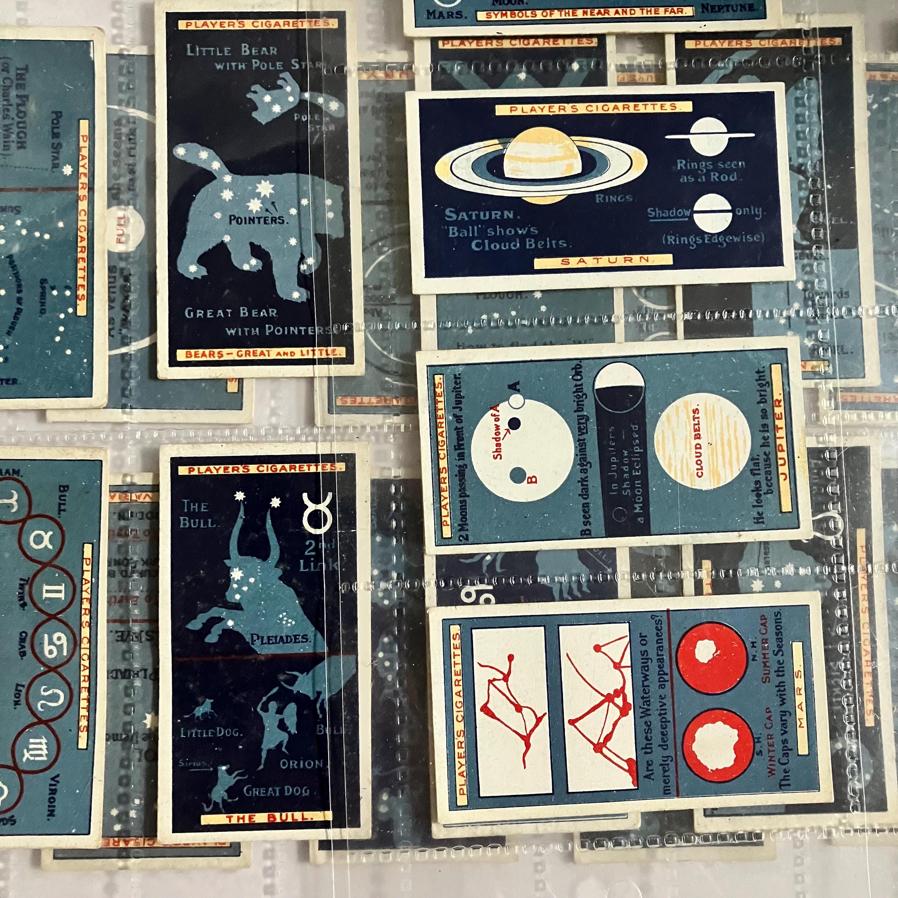 英国 シガレットカード 星座 25枚セット 天空の真珠 John Players Full Set 25 Antique 1916 Cigarette Cards Those Pearls of Heaven by