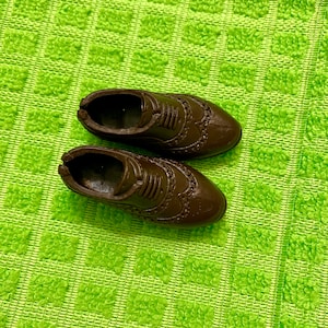 Vintage Barbie Shoes Ken Doll Brown Loafers Mattel Barbiecore Rare