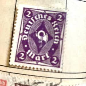 Antique German Reich 2 Mark Stamp