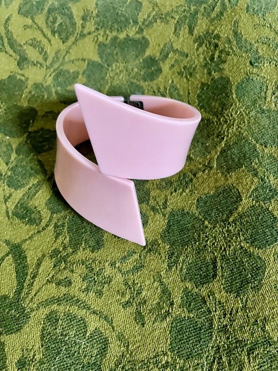 Vintage Pink Lucite Cuff Bracelet