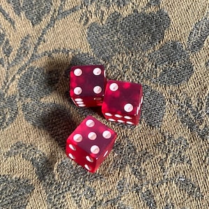 Vintage Miniature Red Bakelite Dice Set