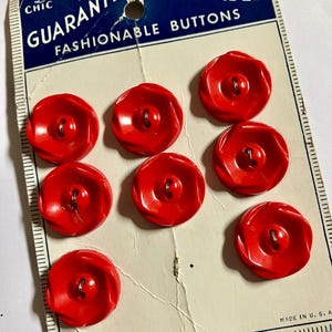 Vintage Cherry Red Buttons Set - Etsy