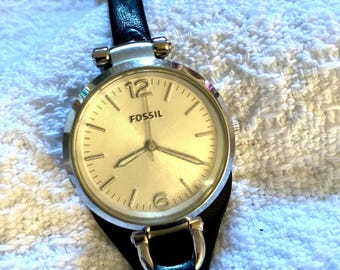 Fossil Georgia Watch ES3199 With Original Leather Strap Fossil Georgia Watch ES3199 With Original Leather Strap Rare  main image 4