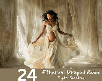Ethereal drapierte Raum Mutterschaft Fotografie digitaler Hintergrund (digitaler Download)