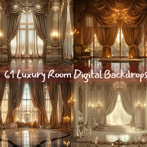 Luxury Room Digital Backdrops: Wedding Portrait Overlays (61 JPG Files ...