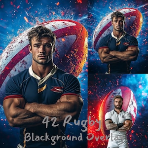 Rugby Photography Backdrops: AI-Generated Sports Backgrounds (Digital Download)