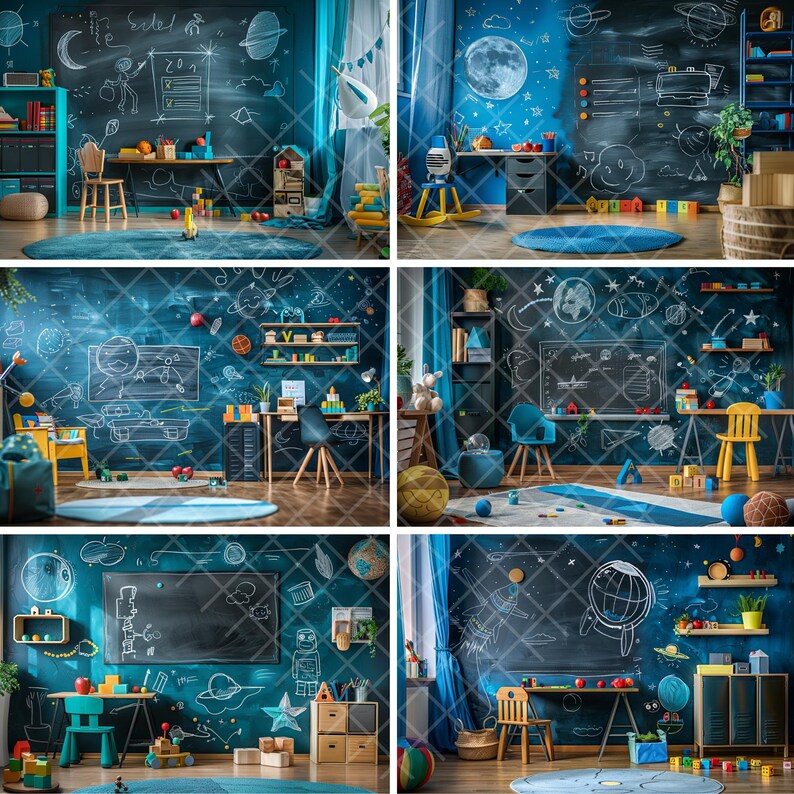 Chalkboard Back to School Digital Backdrop: Kids Photography (300 DPI ...