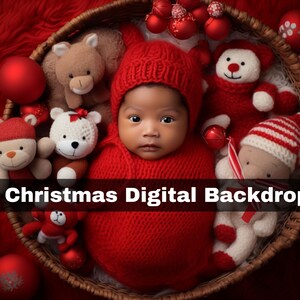 Christmas Digital Newborn Backdrop, baby Face Insert, Photography Composite Digital Backdrop,  Backdrop for Christmas Newborn Photography