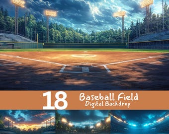Baseball Field Digital Backdrop: Sports Photography (8064x5376 px)