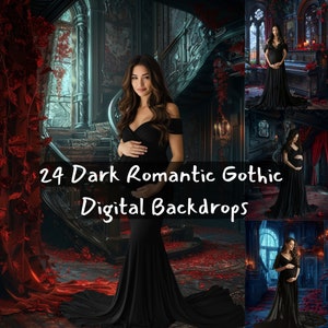 Dark Romantic Gothic Staircase Digital Backdrop, Maternity Photography Background, Portrait Wedding Digital Overlay,  Photoshop Overlay