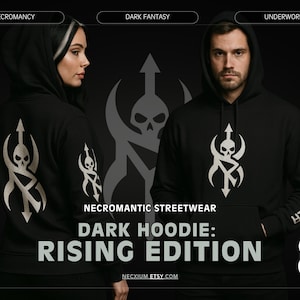 Necromancer Rising Hoodie – Sigil Edition by Necxium | Gothic Hoodie, Dark Fantasy Hoodie, Occult Streetwear