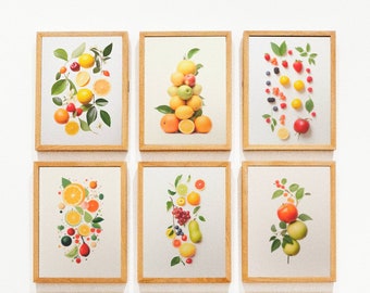 Colorful Kitchen Art: Modern Fruit Illustrations - Aesthetic Prints for Food Lovers | Instant Download | Mother's Day Gift | Botanical