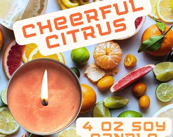 4 Oz Cheerful Citrus Soy Candle