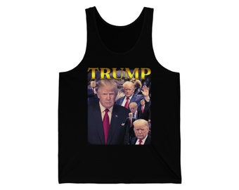 Débardeur en jersey unisexe Donald Trump MAGA Conservateur Républicain Rap Tee