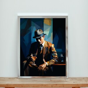 Whisky Connoisseur Art Print / Whisky G ift / Cocktail Ar twork / Bar Wall Art / Bar Cart Print / Impresión DESCARGABLE digital