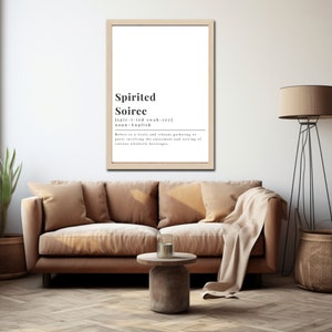 Spirited Soiree Definition Theme Decor For Kitchen Bar Wall Art Definition Decor Bar Cart Gift Idea For Her White Background Wall Decor