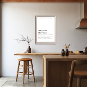 Margarita Merriment Definition Thema Decor Voor Keuken Bar Wall Art Definition Decor Bar Cart Cadeau Idee voor haar Witte Achtergrond Muur Decor