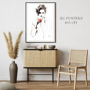 Retro Wine Print, Wine Print, Bar Cart Art, Retro drink Print, Vintage Wine Print, Kitchen Decor, Wine Print, Wine Lover Present