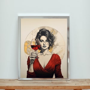 Retro Wine Print, Wine Print, Bar Cart Art, Retro drink Print, Vintage Wine Print, Kitchen Decor, Wine Print, Wine Lover Present