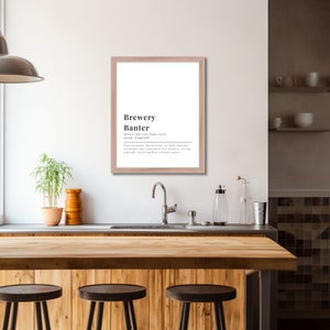 Brauerei Geplänkel Definition Mann Höhle Wand Kunst Dekor Geschenk für Väter & Männer Höhlen Dekor Zeichen Gag Geschenkidee Bar Cart Art Print Pub Wand Dekor weiß