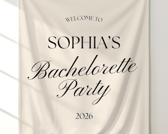 Bachelorette Party Banner: Custom Printed Fabric Backdrop Decoration