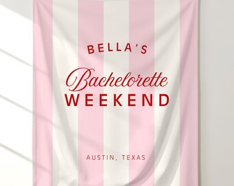 Bachelorette Party Backdrop: Fabric Banner Printed in Customizable Colors
