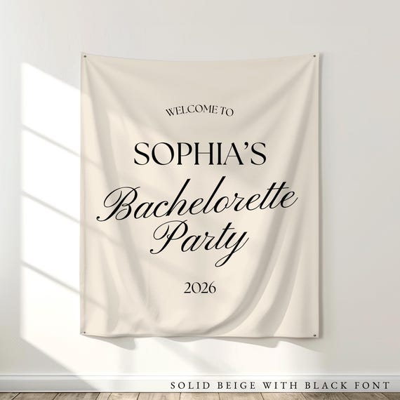 Bachelorette Party Banner: Custom Printed Fabric Backdrop Decoration