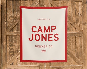 Custom Camping Birthday Banner: Minimalist Outdoorsy Party Decor