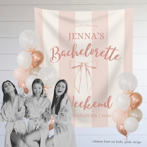 Bachelorette Weekend Banner, Custom Bach Party Welcome Sign, Personalized Aesthetic Bach elorette Party Decorations for Coquette Bow Theme