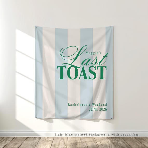 Custom Bachelorette Banner: Preppy Coastal Fabric Party Sign