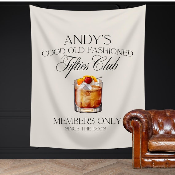 Personalized Cocktail Party Banner: Custom Birthday Tapestry