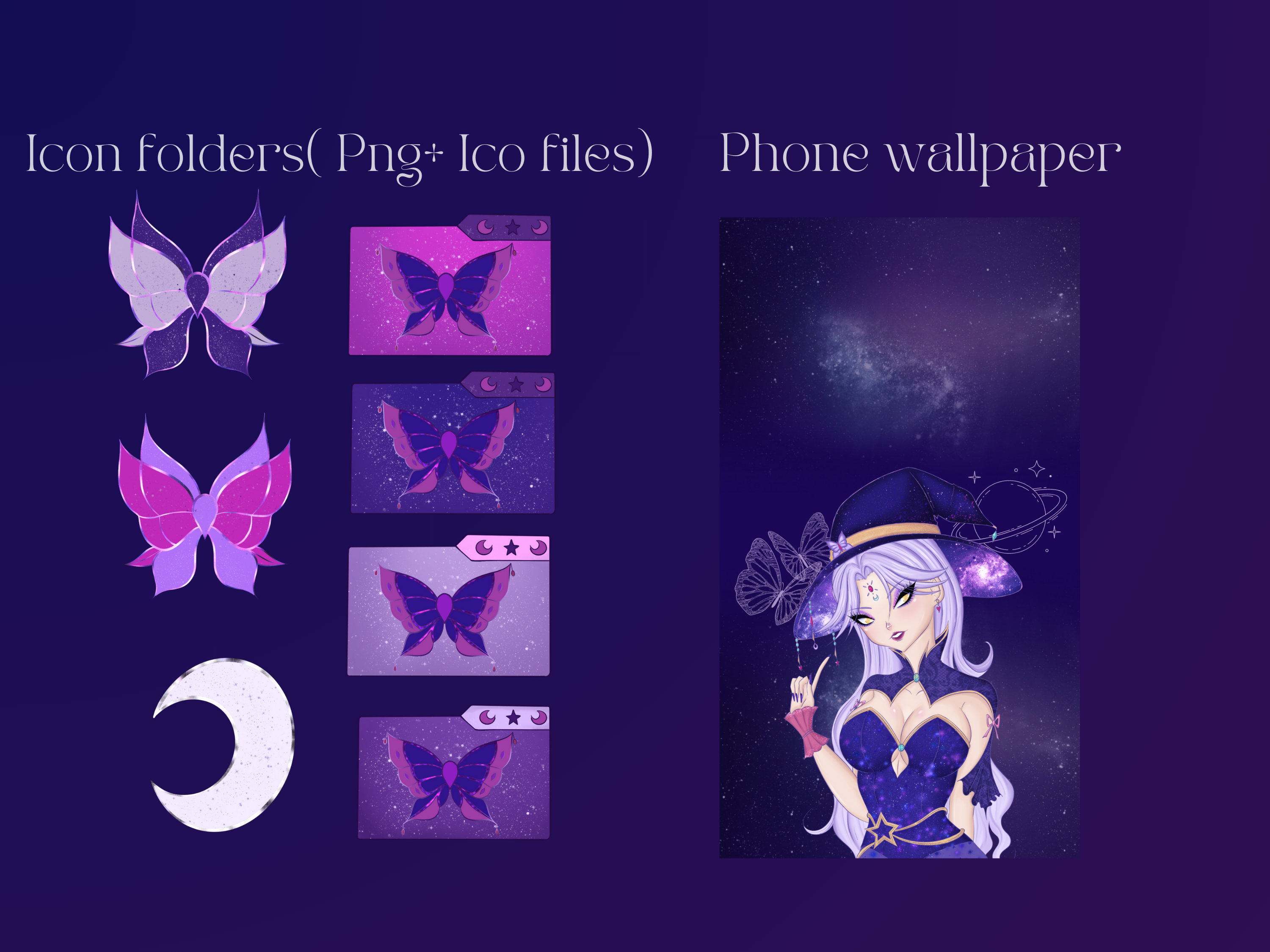 Witchy Way Desktop Organizer Wallpaper+ Icons - Etsy