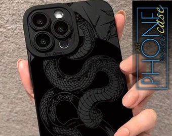 Schlangen-Muster Matte Black Phone Case