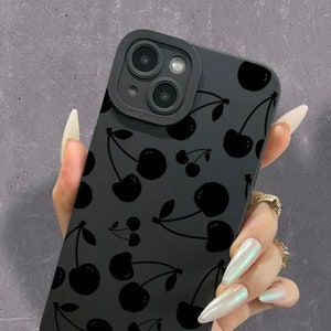 Cherry Pattern Black Phone Case