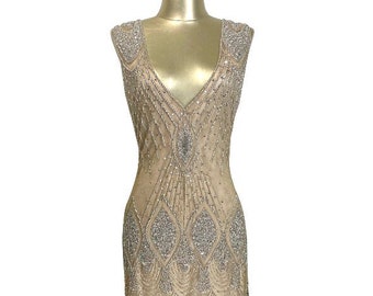 1920's Flapper Carwash Hem Beaded Party Dress - The Starlet - Ultra Low