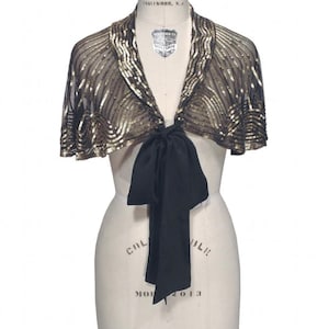 The Garbo Capelet - Gold on Jet