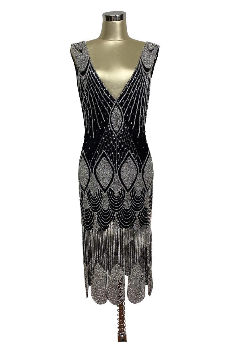 Beaded Flapper Dress - Etsy Beaded Flapper Dress - Etsy