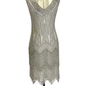 The Cabaret Flapper Fringe 20's Party Cap - Silver Iridescent