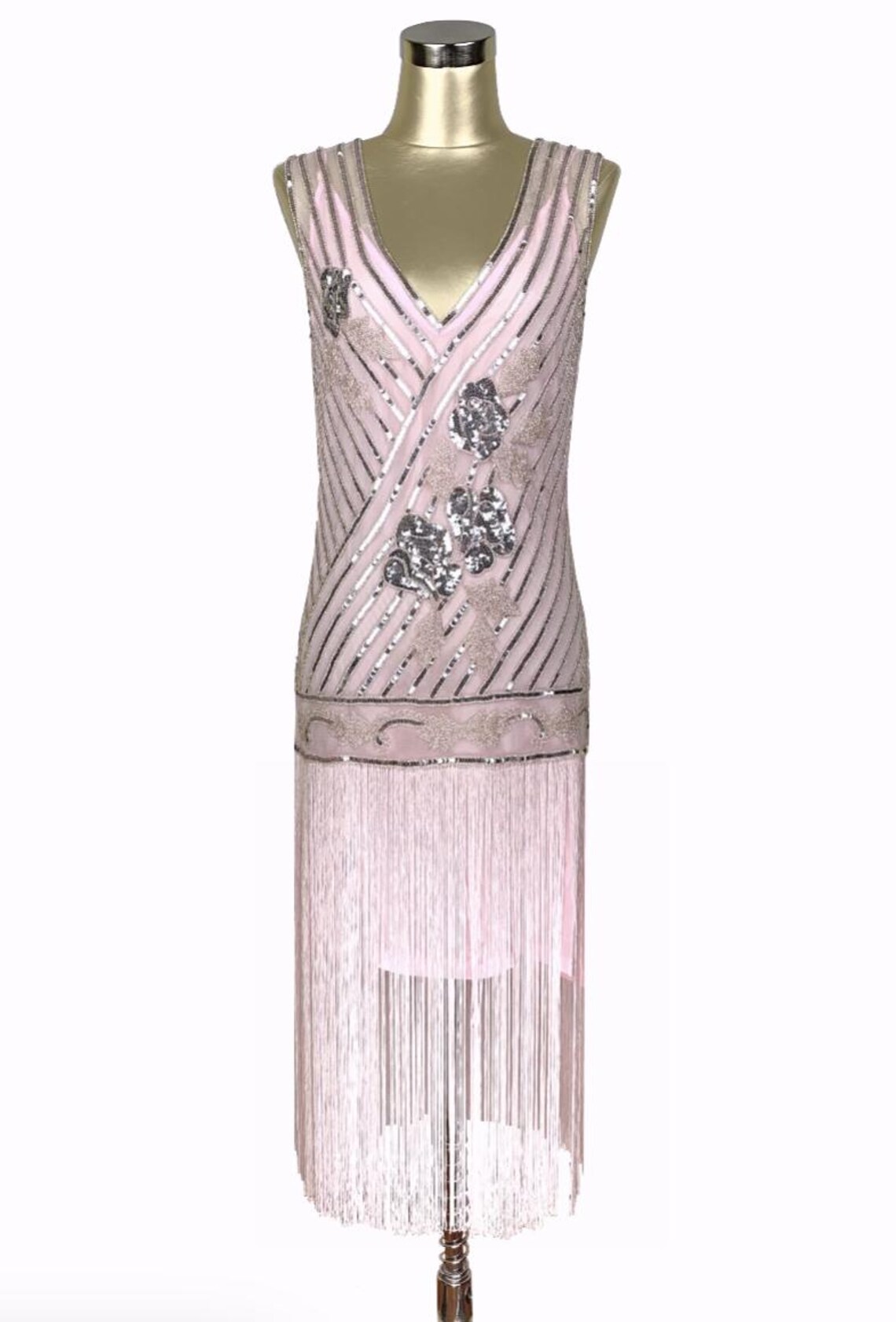 1920s Style Flapper Fringe Party Dress - The 