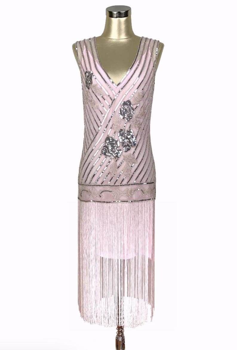 1920s Style Flapper Fringe Party Dress - the 