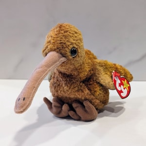 1998 Beak the Kiwi Bird TY Beanie Baby, Collectible Brown Kiwi Bird Plush
