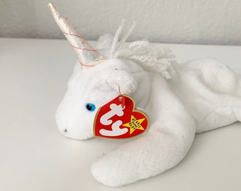 Rare 1997 Mystic Unicorn TY Beanie Baby, Tag Error, Collectible Plush