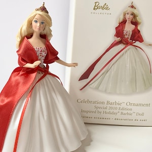 2010 Celebration Barbie Collector&#39;s Series #11 | Limited Edition Hallmark Keepsake Ornament | Barbie Christmas Ornaments