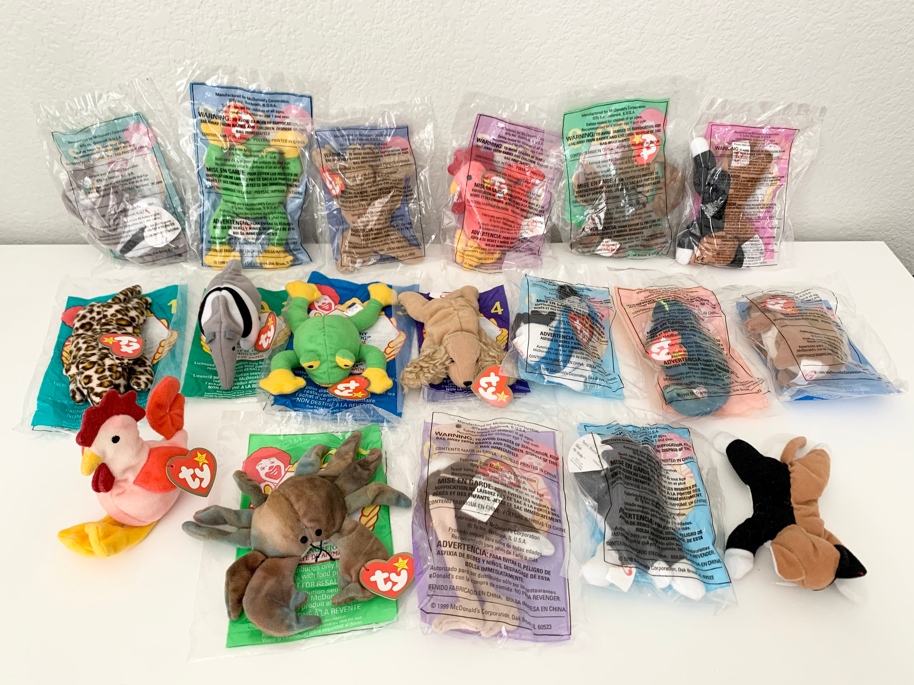 Rare 1999 Complete Set Mcdonalds TY Teenie Beanie Babies