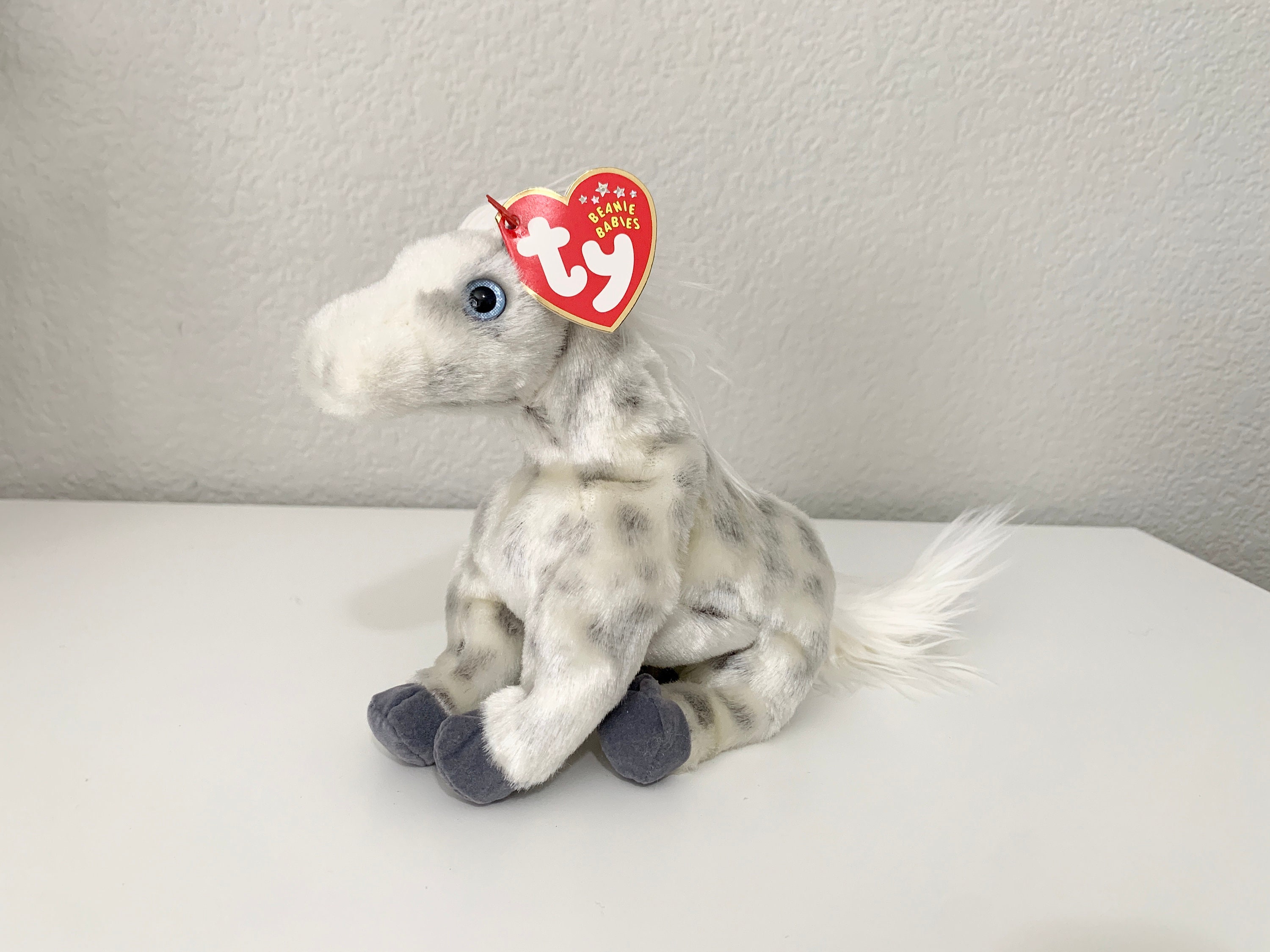 2002 Lightning the Horse TY Beanie Baby, Collectible Silver Horse